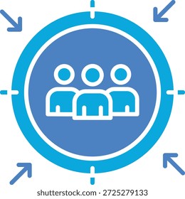 Ícone de vetor de Público-alvo. Pode ser usado para impressão, aplicativos móveis e da Web.