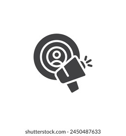 Icono de Vector del público objetivo. Signo plano relleno para concepto móvil y Diseño web. Icono de glifo Audiencia de destino. Símbolo, ilustración del logotipo. Vector gráfico