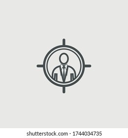 Indicador de ilustración de icono de vector de audiencia de destino