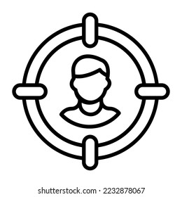 Icono vectorial de audiencia objetivo aislado en fondo blanco