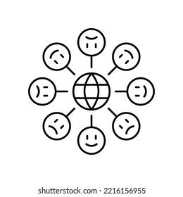 Target audience vector icon outline black EPS 10. Customers focus flat illustration. Marketing strategy symbol. Business concept. Isolated on white for web, app, dev, infographic