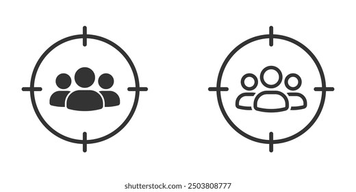 Target audience vector  icons collection