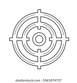 Zielgruppe Vektorsymbol einzeln auf weißem Hintergrund. Zielboard-Zeilensymbol für Infografik, Website oder App.