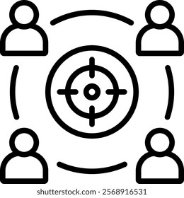 Target Audience Vector Lineal Icon On White Background.