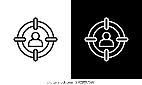 Público objetivo blanco Icon Set Design