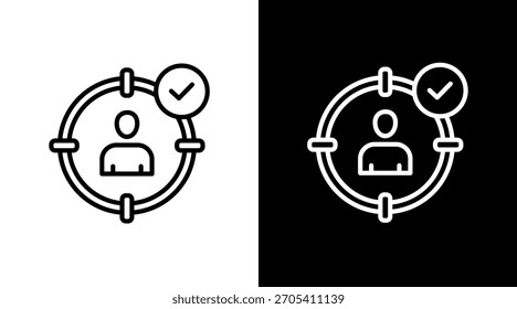 Design do conjunto de ícones brancos do público-alvo