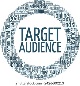 Target Audience word cloud conceptual design isolated on white background.