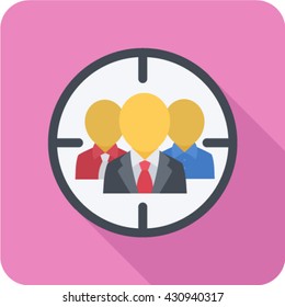 Target Auditory Long Shadow Icon