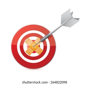 target band aid fix solution concept illustration design over white background