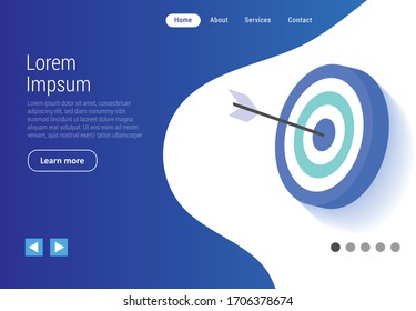 target banner concept.Web design landing page.Conceptual vector illustration in flat style design.Isolated on background.