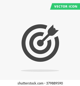 Target black color vector. Pictograph target. Icon isolated flat target sign. Arrow hit center target icon. Vector target icon. Hit icon. Bull vector. Purpose icon. Target sign. Accurate icon. Target.