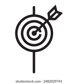 Icono negro de destino marca de objetivo flecha para seleccionar el diseño de fondo de contorno.