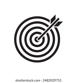Icono negro de destino marca de objetivo flecha para seleccionar el diseño de fondo de contorno.