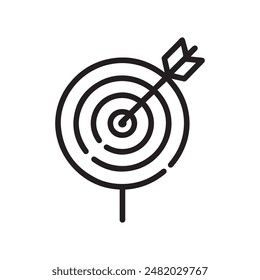 Zielschwarzes Symbol Zielmarke Pfeil Hit Umrisshintergrund Design.