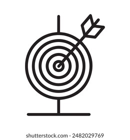 Zielschwarzes Symbol Zielmarke Pfeil Hit Umrisshintergrund Design.