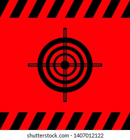 Target black on a red background, vector illustration for design.