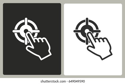 Target - black and white vector icons. Illustration isolated for graphic and web design.