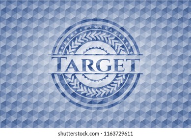 Target blue badge with geometric pattern.