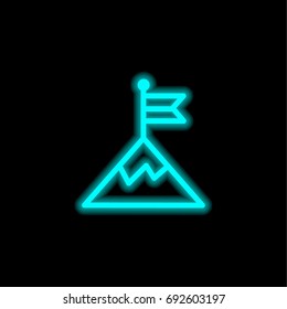 Target blue glowing neon ui ux icon. Glowing sign logo vector