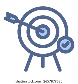 Ilustración vectorial de icono azul de destino