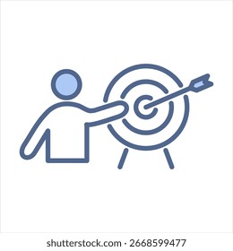 Ilustración vectorial de icono azul de destino