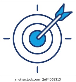 Ilustración vectorial de icono azul de destino
