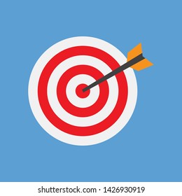Target board and arrow icon flat deign vector illustration