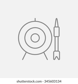 Icono de la tarjeta de destino y la línea de flecha para web, móvil e infografía. Icono vector de gris oscuro aislado en fondo gris claro.