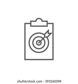 Target board and arrow line icon.