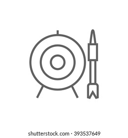Target board and arrow line icon.