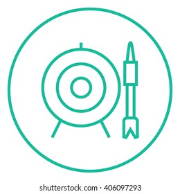 Target board and arrow line icon.