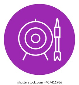 Icono de la placa de destino y de la línea de flecha.