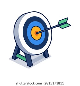 Target Board with Arrow Representing Goal Achievement and Business Success
