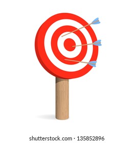 Target board with arrows. Vector illustration.