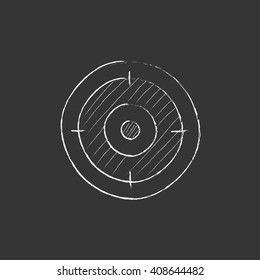 Target board. Drawn in chalk icon.