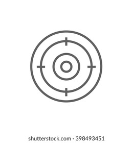 Icono de la línea de la placa de destino.