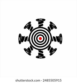 Target board logo design with screws.