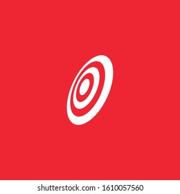 Target board minimal logo icon sign. Vector illustration isolated on red background