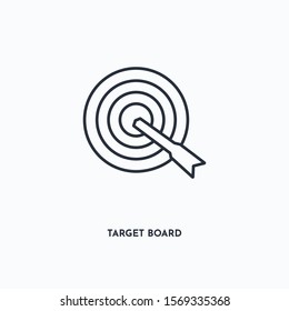 target board outline icon. Simple linear element illustration. Isolated line target board icon on white background. Thin stroke sign can be used for web, mobile and UI.