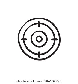 Target board vector sketch icon isolated on background. Hand drawn Target board icon. Target board sketch icon for infographic, website or app.