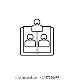 Target, book, people vector icon. Illustration isolated vector sign symbol