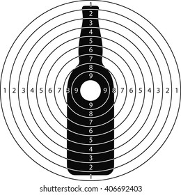 target bottle for the shooting range small arms made in the vector