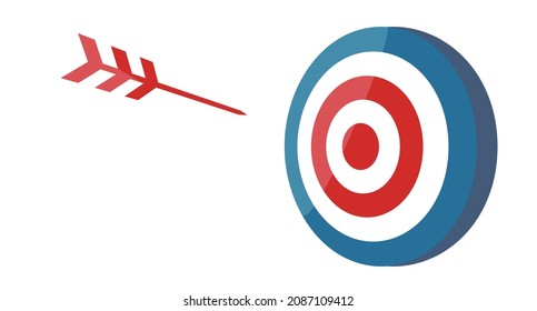 Target and bow arrow icon set. vector