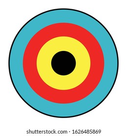 The target for a bow and arrow or riffles isolated on a white background