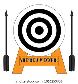 The target for the bow and arrow. You're a winner- inscription.