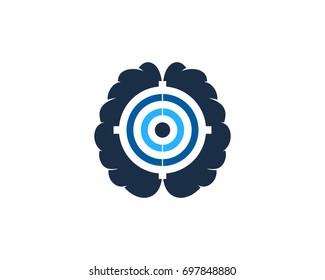 Target Brain Icon Logo Design Element