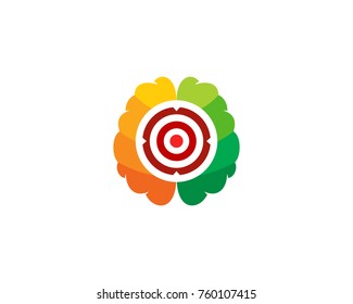 Target Brain Icon Logo Design Element