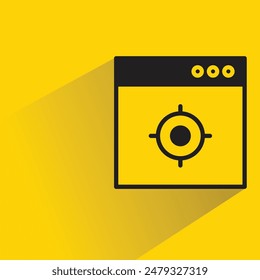 target in browser icon with shadow on yellow background