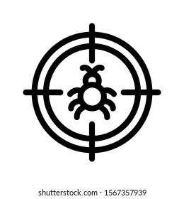 target bug vector thin line icon 