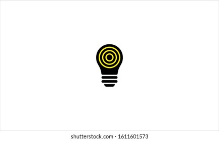 Target in bulb icon in flat minimal logo design